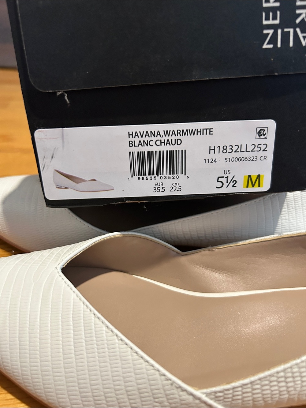 Naturalizer Havana Pointed-Toe Flats in Warm White Lizard-Texture - Picture 2 of 6